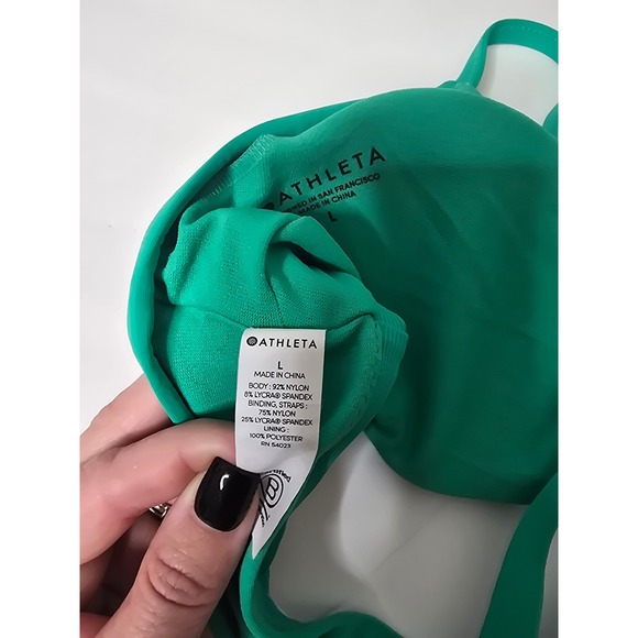 Athleta Cloudbreak Rib Strappy Bikini Top High Teal Large top only - Picture 4 of 5